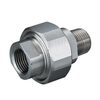Union conical sealing 100 bar type R131U in stainless steel, female thread BSPP x male thread BSPT 1"